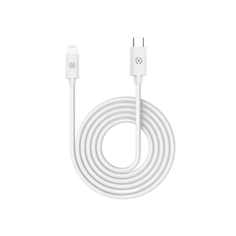 Celly USB-C to Lightning 1m Cable 60 W - White - كابل